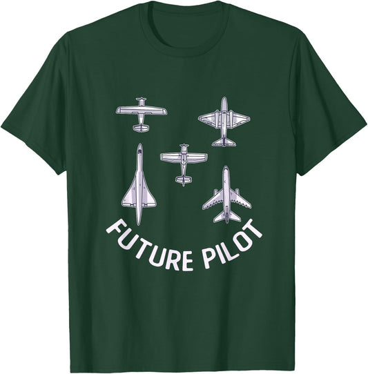 Future Pilot Fighter Jet Aircraft Airplane Plane T-Shirt - T-Shirt | Forest