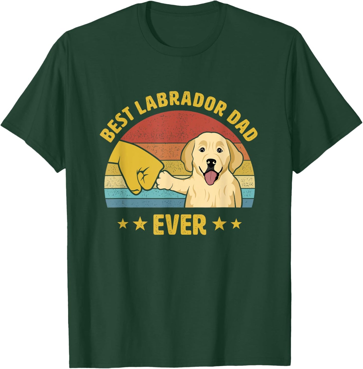 Best Labrador Retriever Dad Ever Vintage Lab Dad Design T-Shirt - T-Shirt | Forest