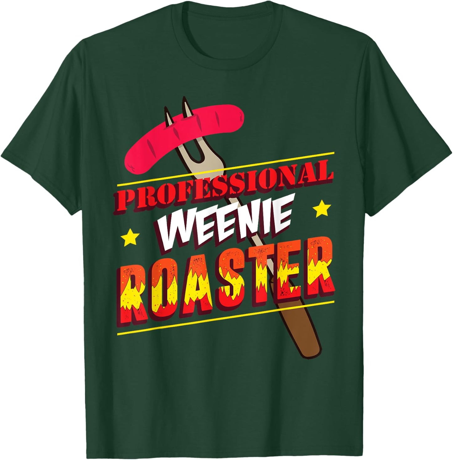 Funny Hotdog Barbecue - Grillmeister Weenie Roaster Men Women T-Shirt - T-Shirt | Forest