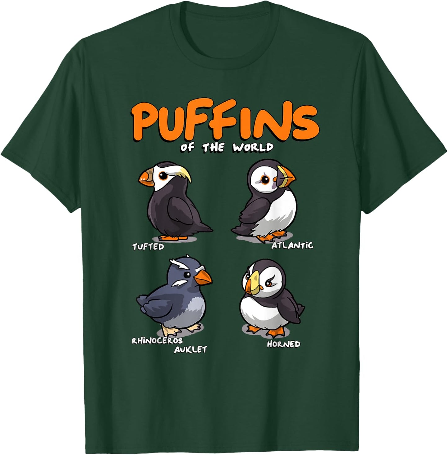 Puffin Animals of the World Educational Iceland Animal Bird T-Shirt - T-Shirt | Forest