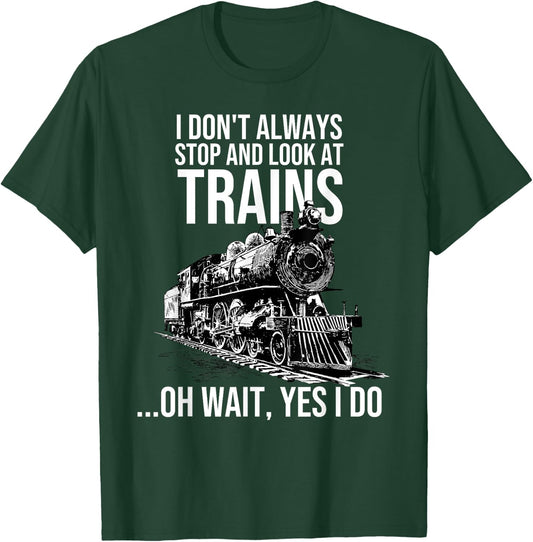 Funny Train Gift Women Kids Cool Railway Joke Lover T-Shirt - T-Shirt | Forest