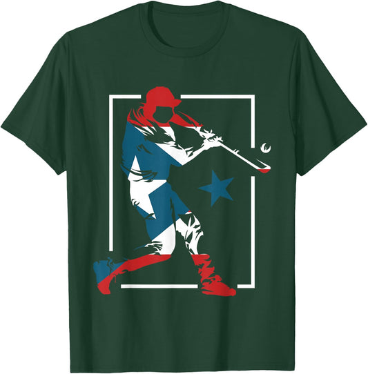 Puerto Rico Baseball Game Fans Lover Puerto Rican Pride Flag T-Shirt - T-Shirt | Forest