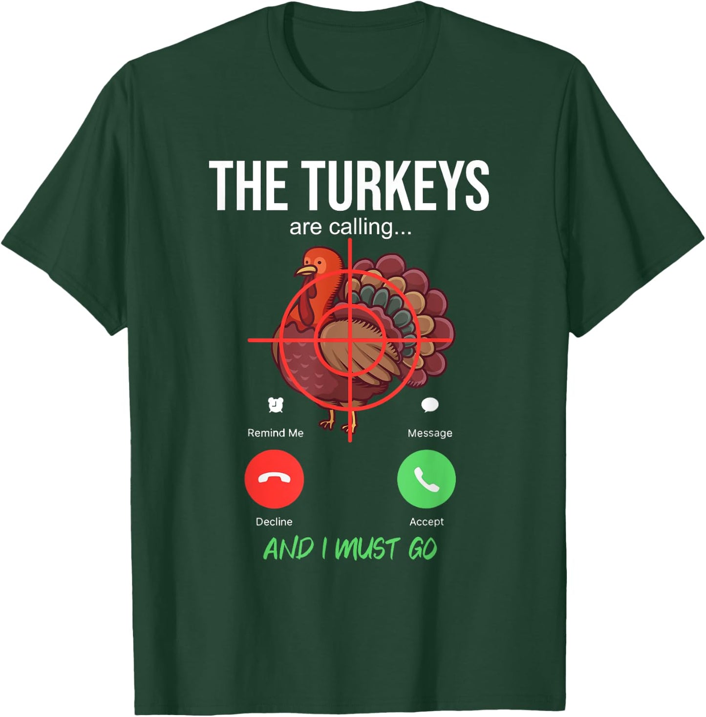 Funny Hunting Gifts Turkey Hunting - Men's Black Short Sleeve Classic Fit - Small T-Shirt - T-Shirt | Forest