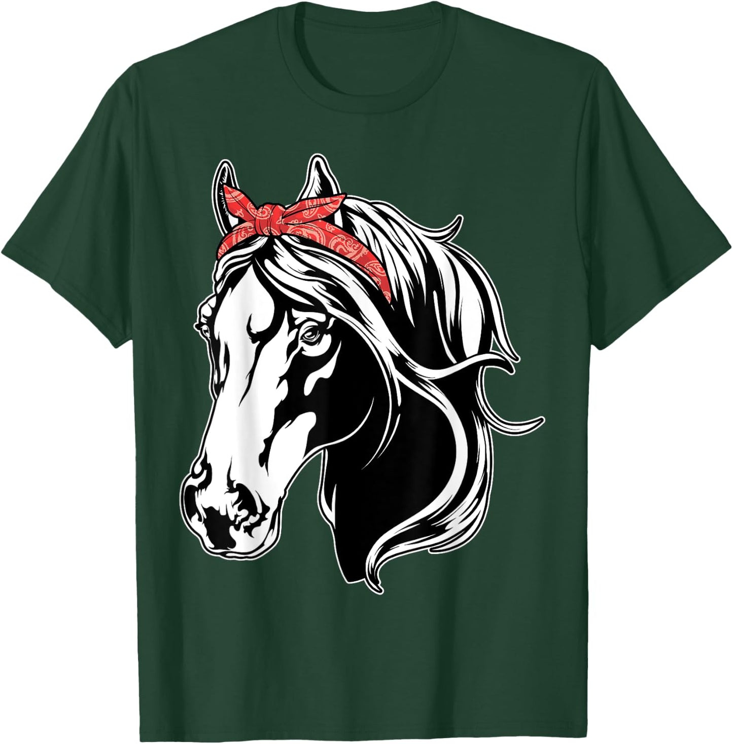 Horse Bandana For Horseback Riding Horse Lover Girls Women's T-Shirt - T-Shirt | Forest