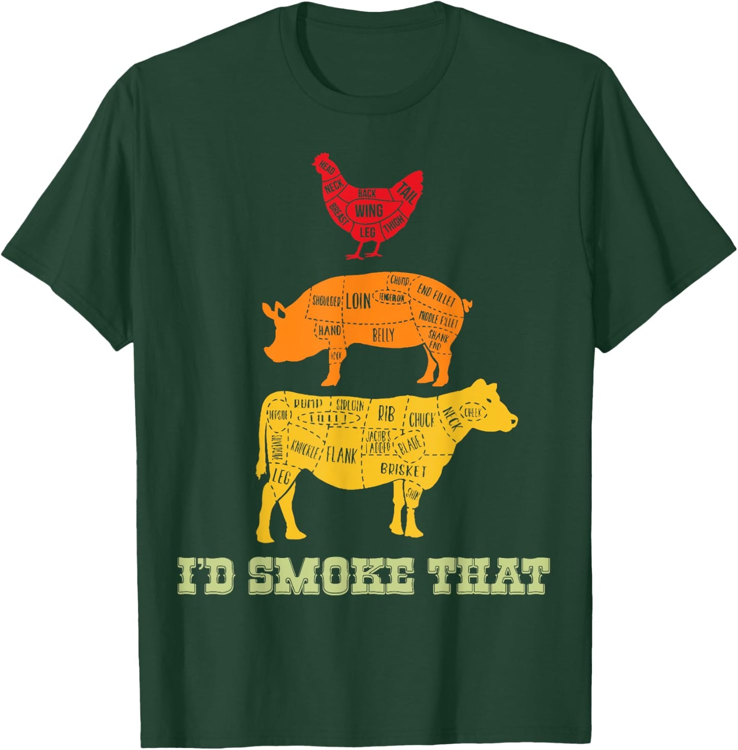 Id Smoke That - Barbecue - BBQ T-Shirt - T-Shirt | Forest