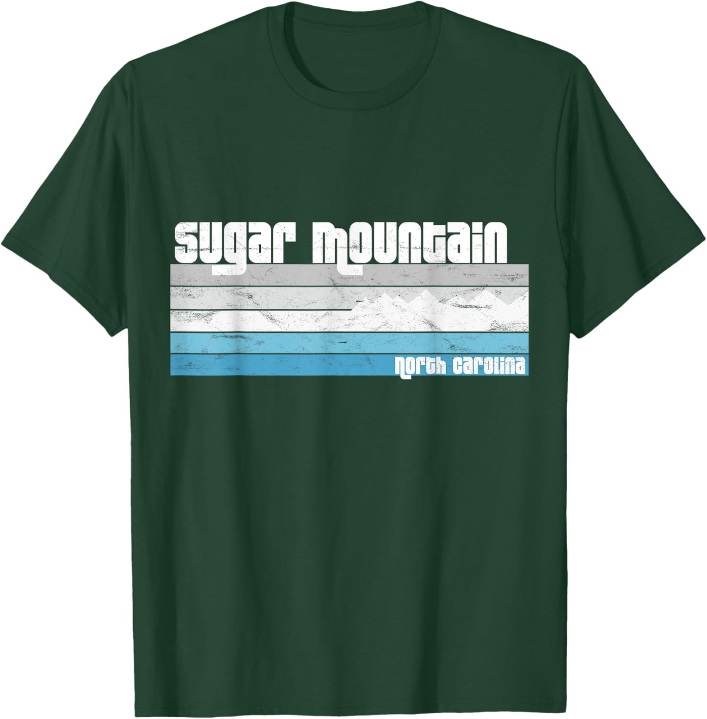 Sugar Mountain NC - North Carolina Retro Skiing Snowboarding T-Shirt - T-Shirt | Forest
