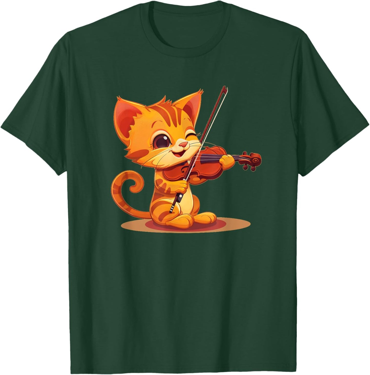 Cat Playing Violin Costume Men Women Kids T-Shirt - T-Shirt | Forest
