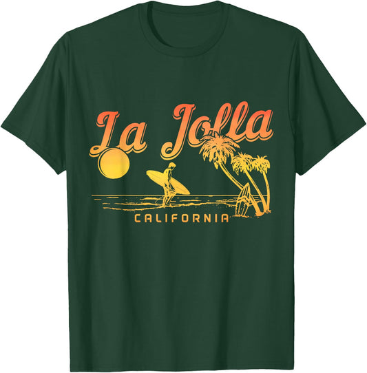 La Jolla California Surf Beach Vintage Souvenir Surfer T-Shirt - T-Shirt | Forest