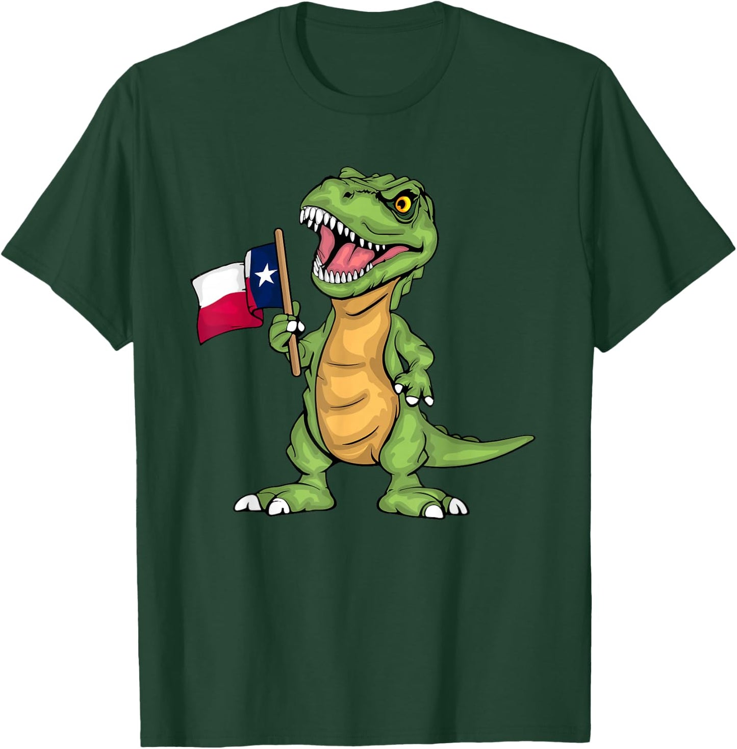 Texas Lover Kids Dinosaur Lover USA Texas Flag T-Shirt - T-Shirt | Forest