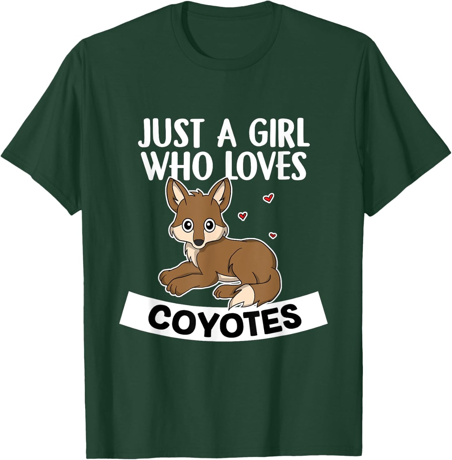 Just A Girl Who Loves Coyotes Cute Wolf Coyote Costume T-Shirt - T-Shirt | Forest