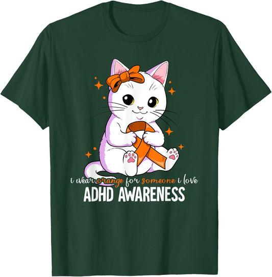 ADHD Gift ADHD Awareness -Kids Black Cotton Blend Small T-Shirt - T-Shirt | Forest