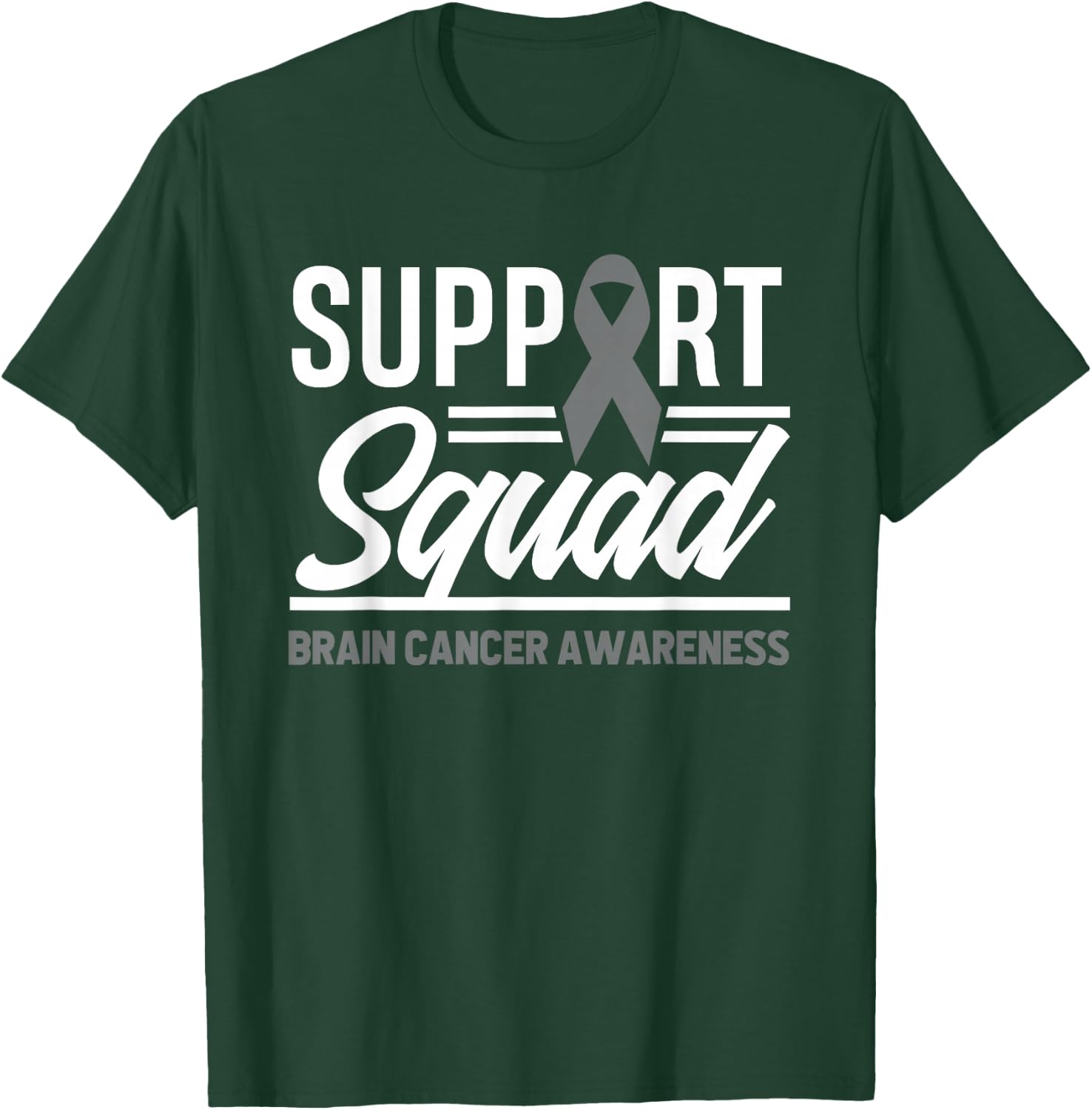 Support Squad Brain Tumor Support Brain Cancer Awareness T-Shirt - T-Shirt | Forest