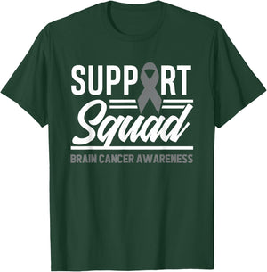 Support Squad Brain Tumor Support Brain Cancer Awareness T-Shirt - T-Shirt | Forest