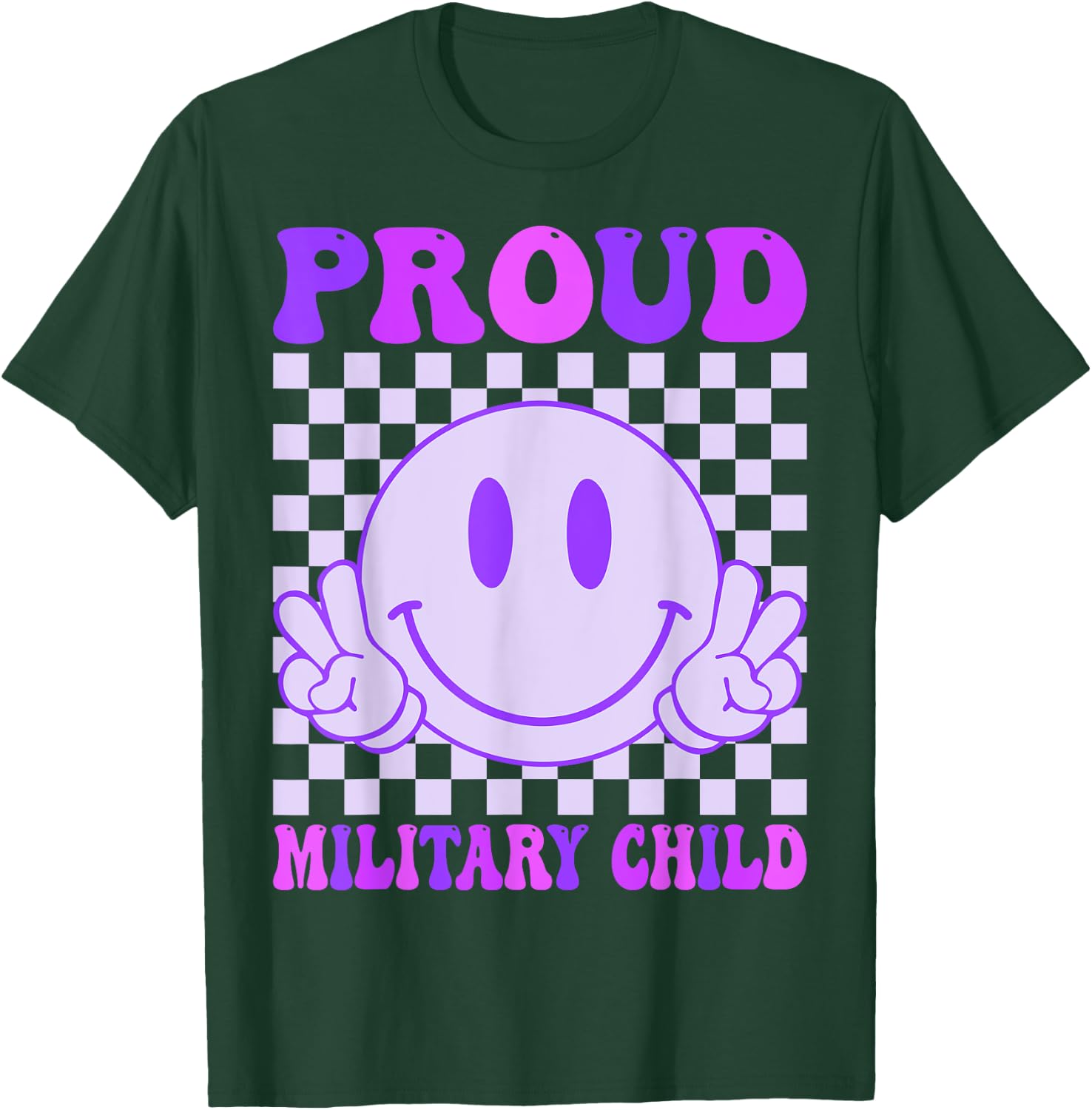Proud Military Child Purple Up For Military Kids T-Shirt - T-Shirt | Forest