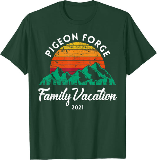 Tennessee Mountains Family Vacation 2021 Pigeon Forge T-Shirt - T-Shirt | Forest