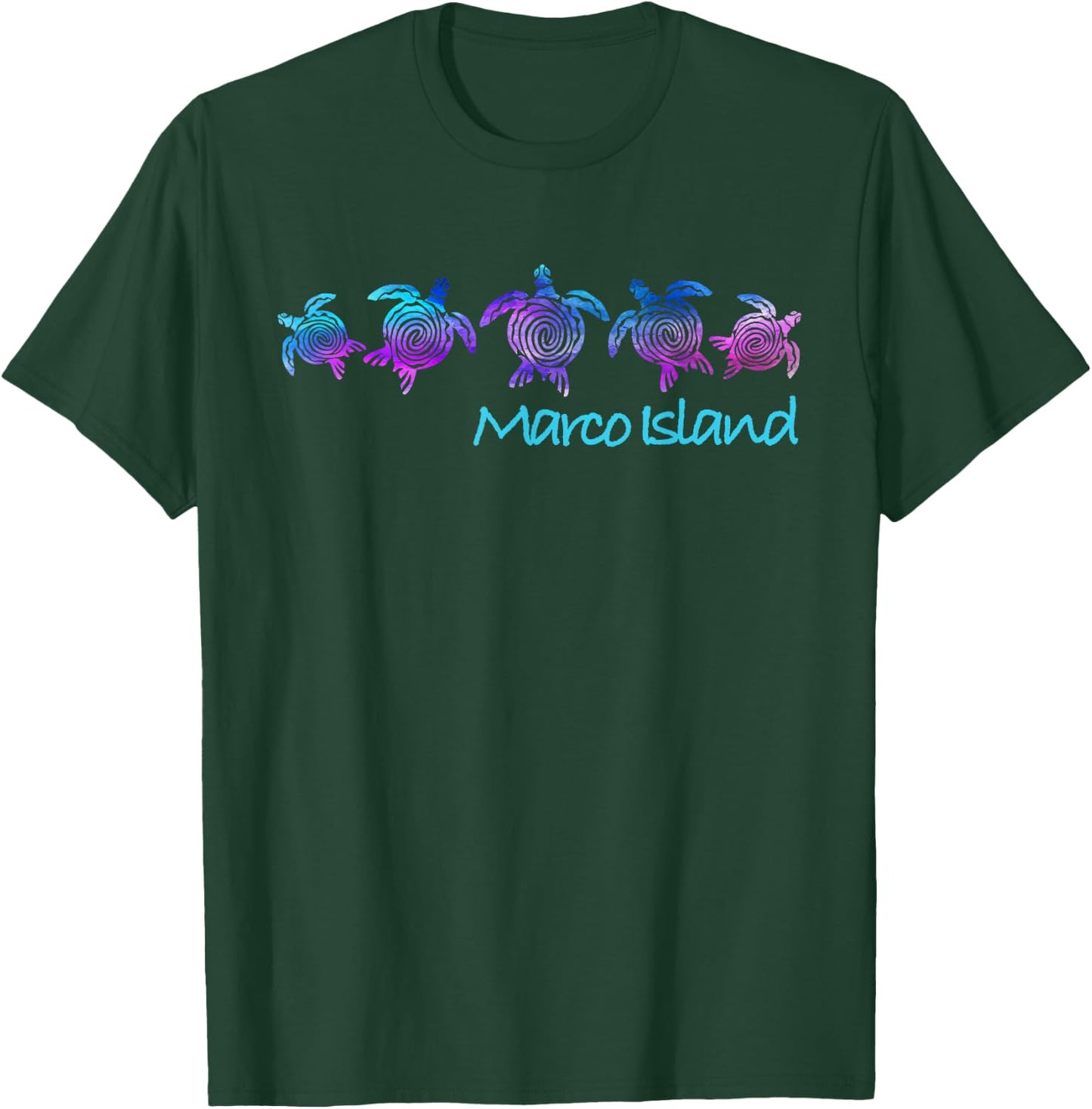 Marco Island Beach Design / Tribal Turtle Gift T-Shirt - T-Shirt | Forest