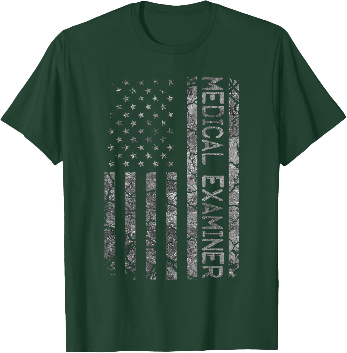 Funny Job Title Worker American Flag Medical Examiner Men T-Shirt - T-Shirt | Forest