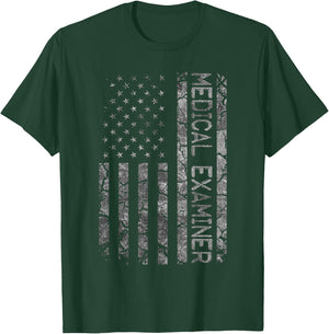 Funny Job Title Worker American Flag Medical Examiner Men T-Shirt - T-Shirt | Forest