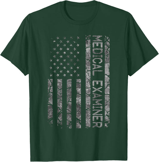 Funny Job Title Worker American Flag Medical Examiner Men T-Shirt - T-Shirt | Forest