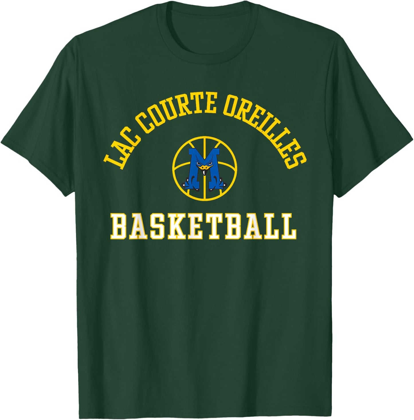 Lac Courte Oreilles Ojibwe School Migiziwag Basketball T-Shirt - T-Shirt | Forest