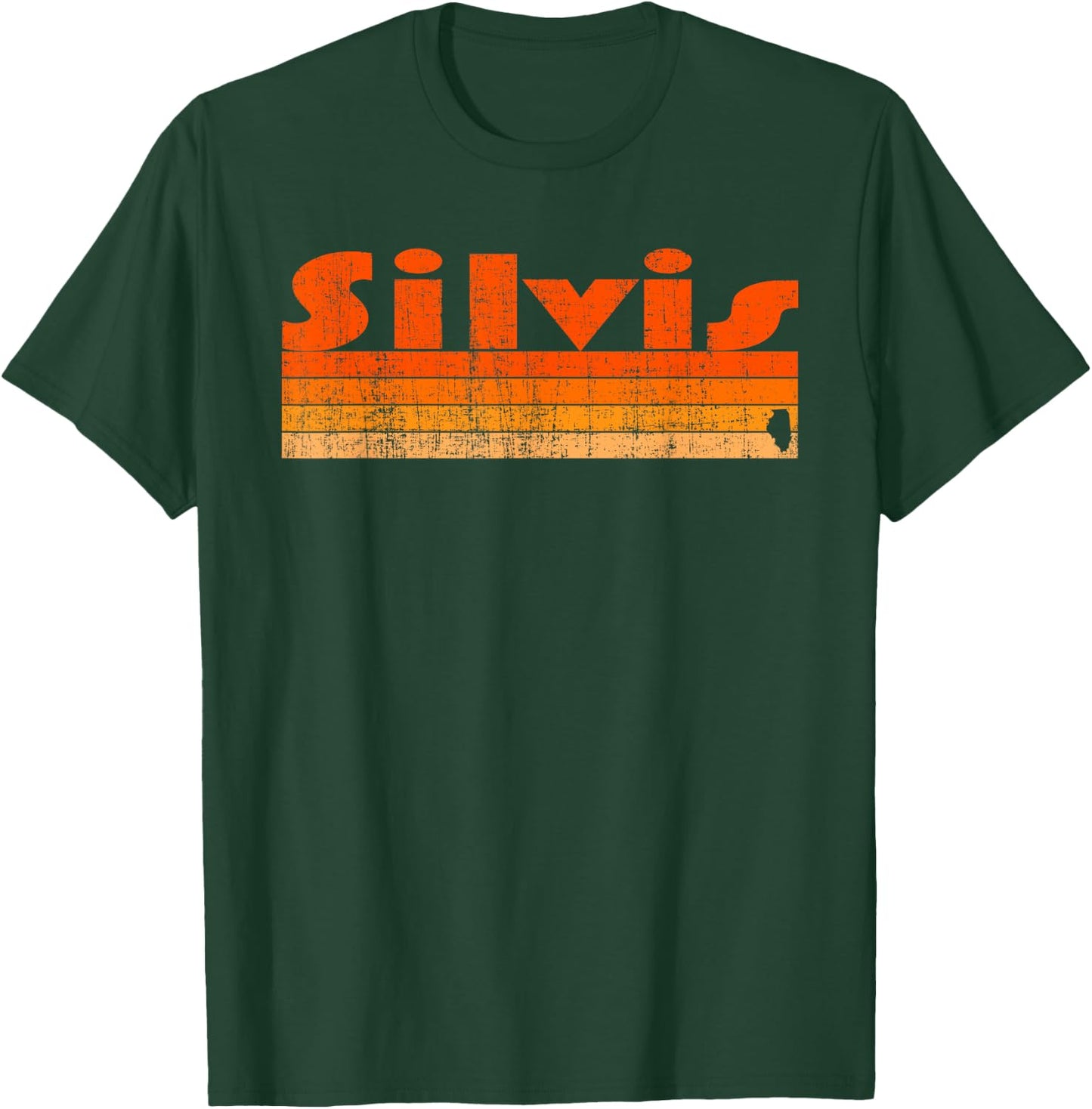 Silvis, Illinois Retro 80s Style T-Shirt - T-Shirt | Forest