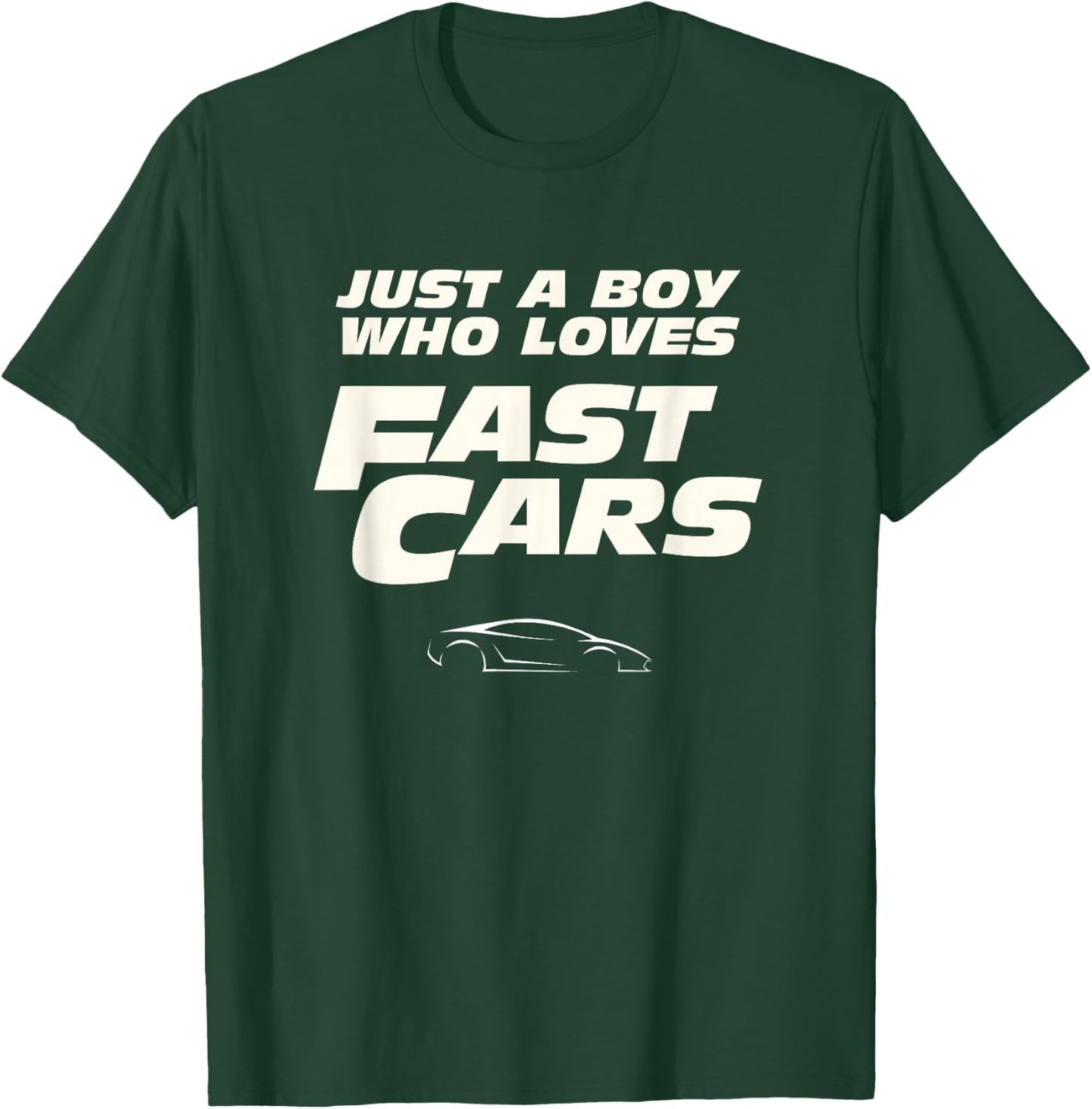 Fast Car Just A Boy Who Loves Fast Cars Funny Gift T-Shirt - T-Shirt | Forest