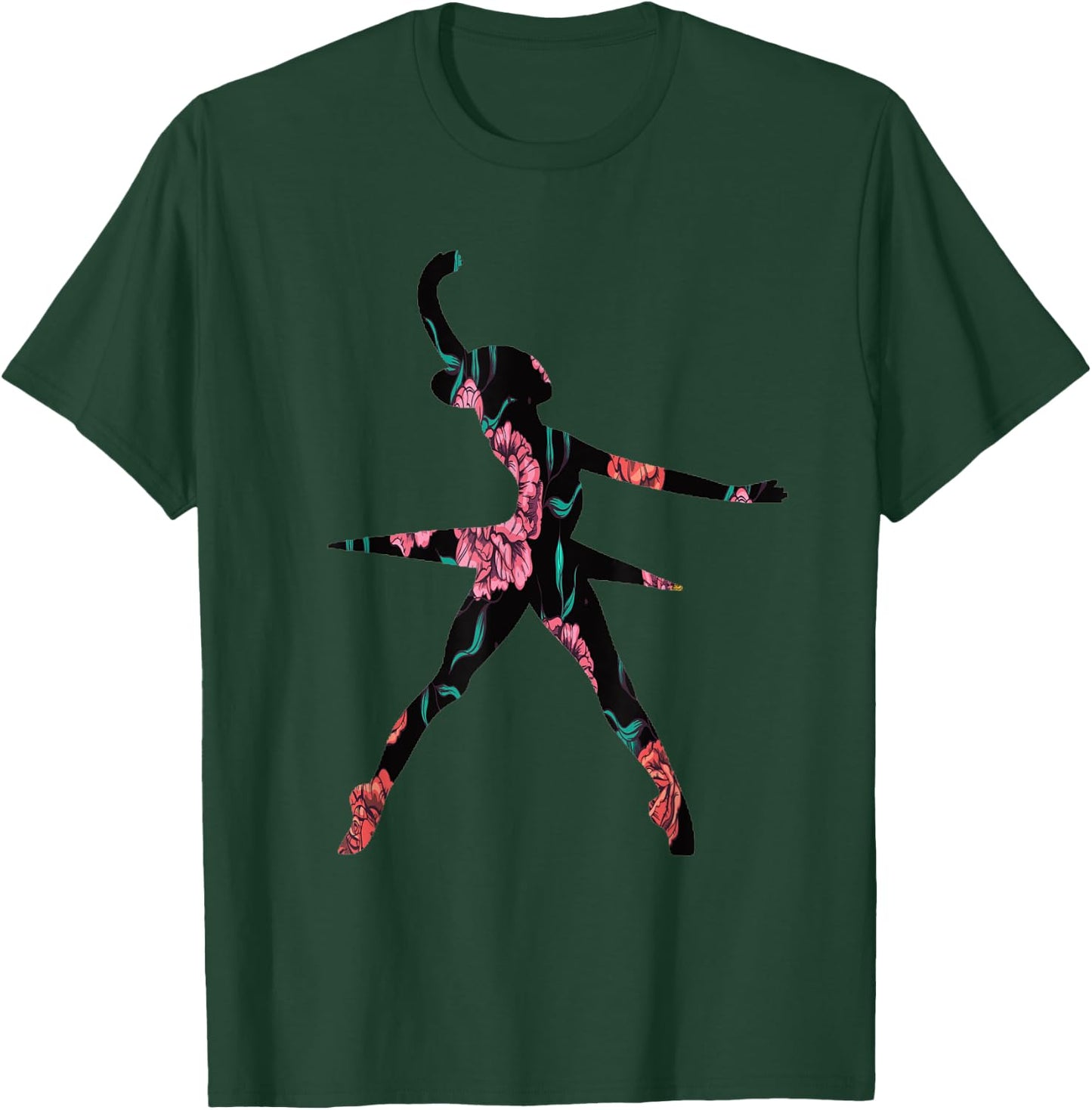 Ballet Dancer Flower Roses Floral Ballerina Ballet Dancing T-Shirt - T-Shirt | Forest