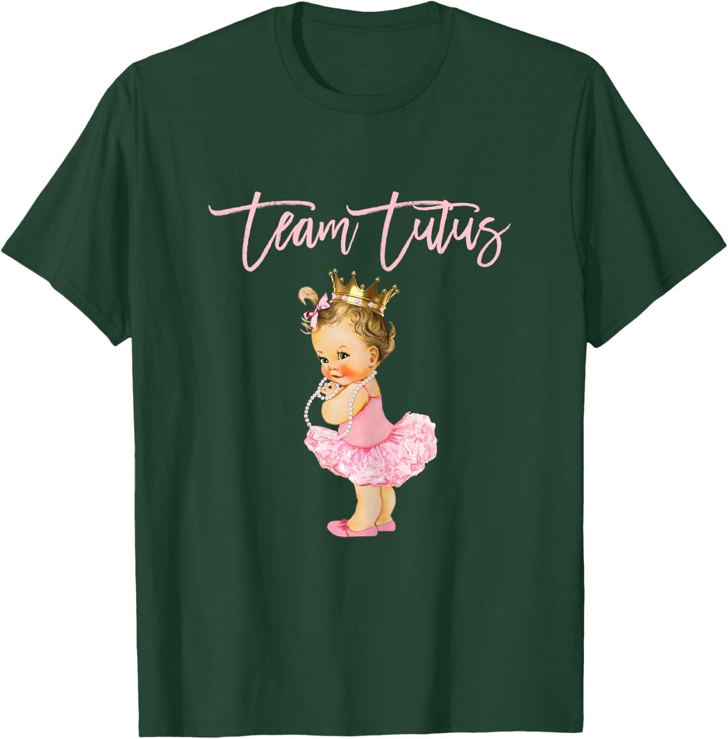 Team Tutus Girl Gender Reveal Group Baby Shower Touchdown T-Shirt - T-Shirt | Forest