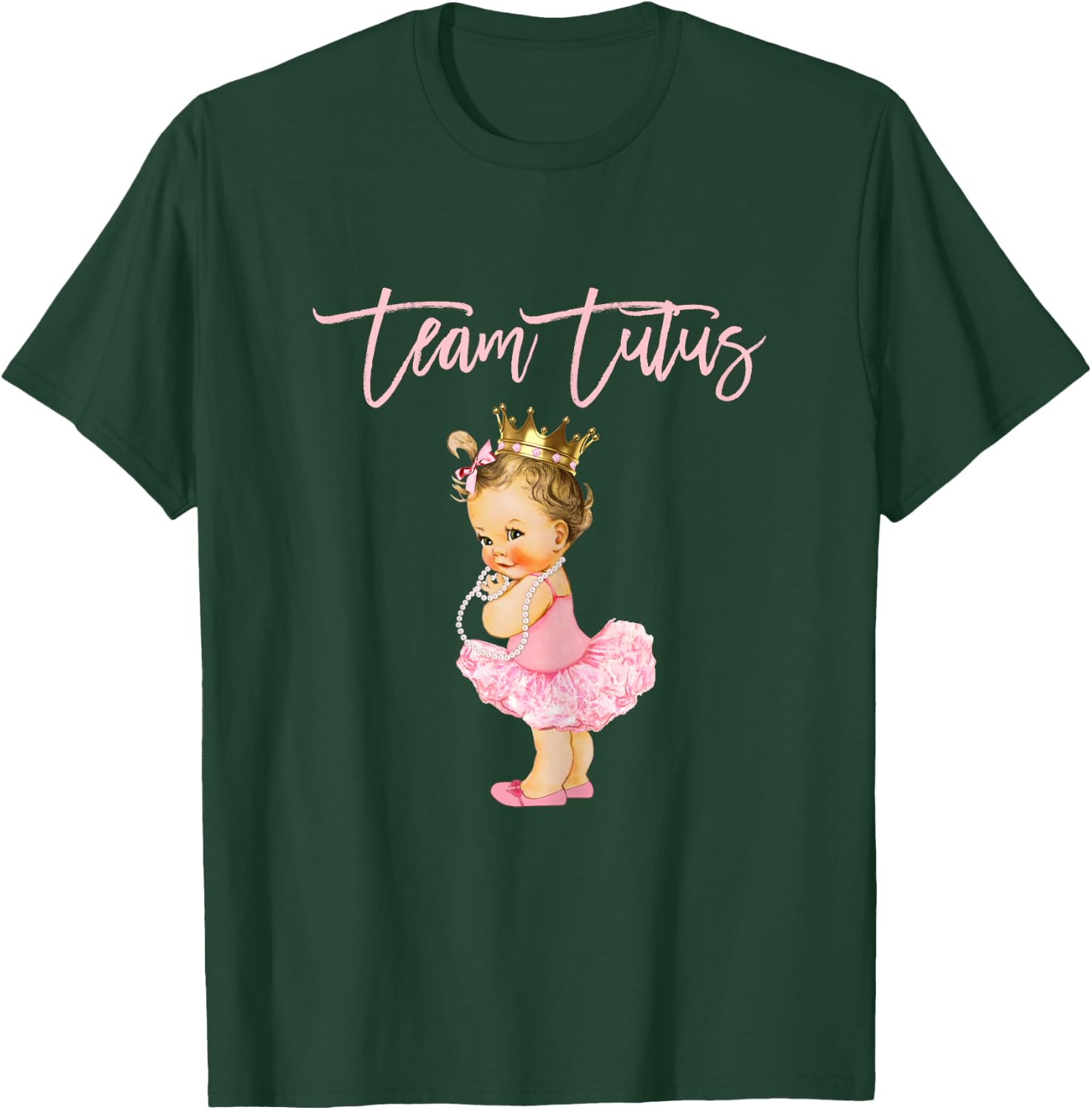 Team Tutus Girl Gender Reveal Group Baby Shower Touchdown T-Shirt - T-Shirt | Forest