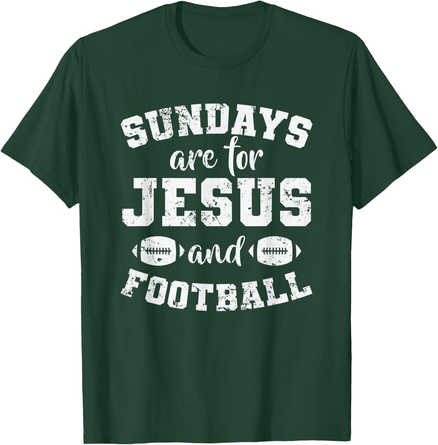 Sundays are for Jesus and Football USA T-Shirt - T-Shirt | Forest