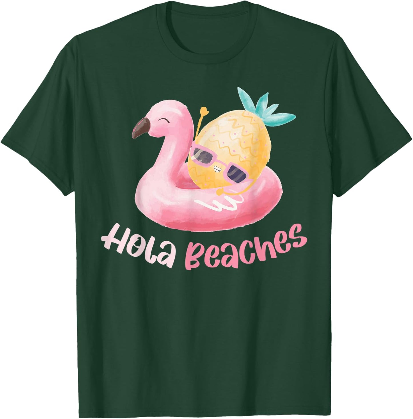 Hola Beaches Men Women T-Shirt - T-Shirt | Forest