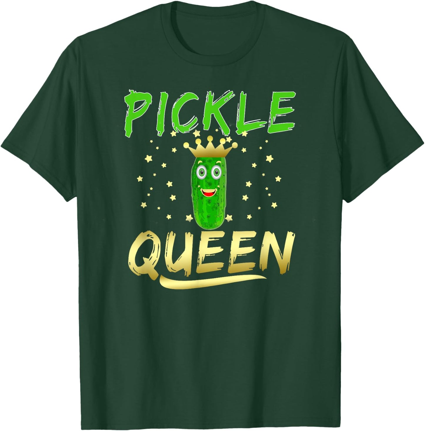Pickle Queen Funny Pickle Enthusiast Cucumber T-Shirt - T-Shirt | Forest
