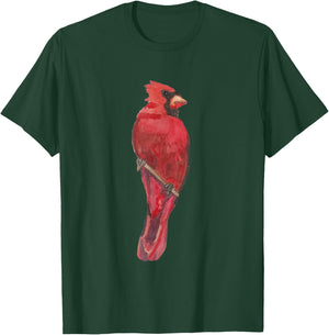 Red Watercolor Cardinal T-Shirt - T-Shirt | Forest