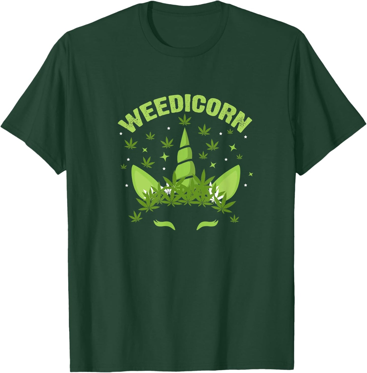 Weedicorn Weed Unicorn Marijuana Cannabis Funny Stoner 420 T-Shirt - T-Shirt | Forest