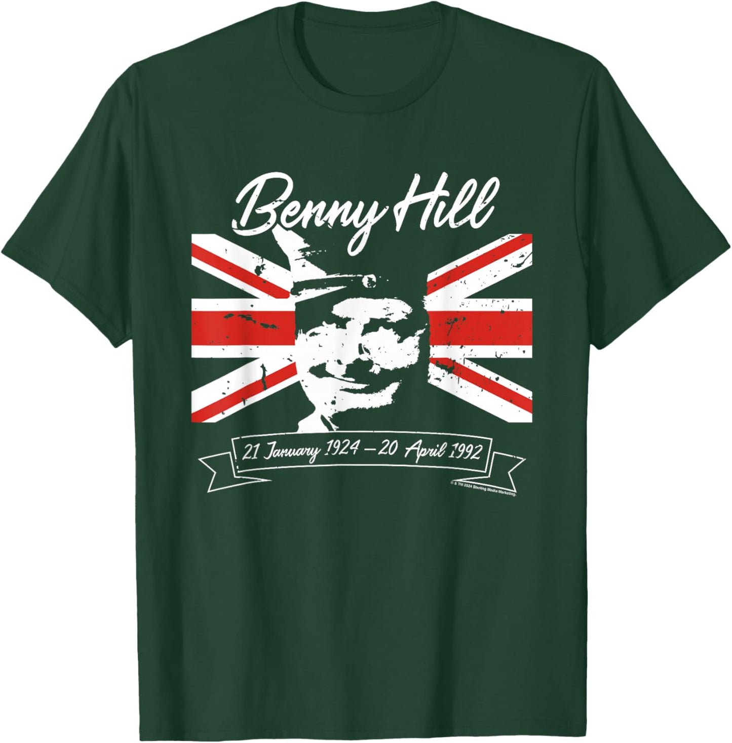 Benny Hill Show Comedian Smile Union Jack Flag T-Shirt - T-Shirt | Forest