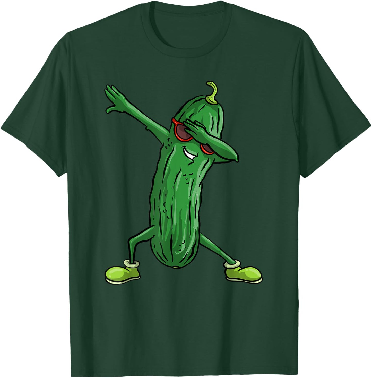 Funny Dabbing Pickle Gift | Cute Dancing Cucumber Men Women T-Shirt - T-Shirt | Forest
