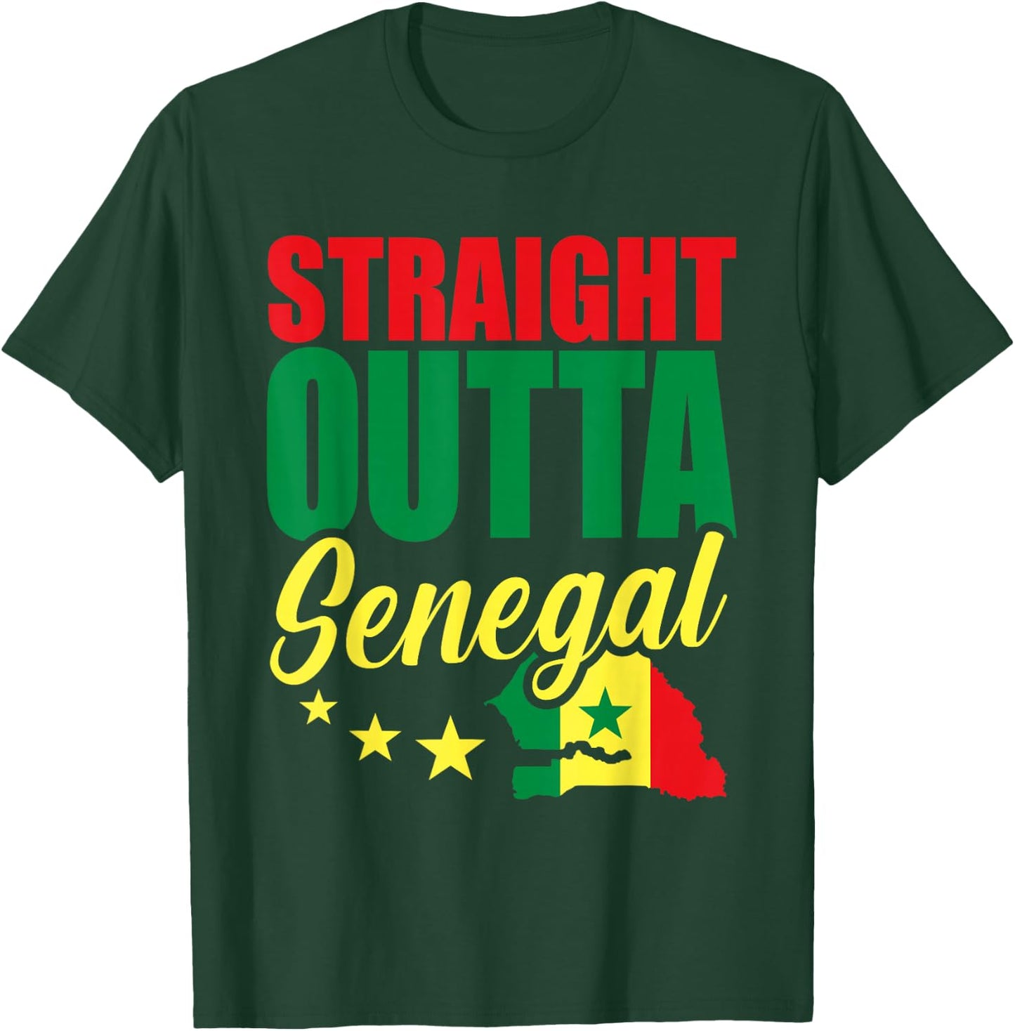 Funny Senegal Flag Shirt Roots From Usa Senegal T-Shirt - T-Shirt | Forest