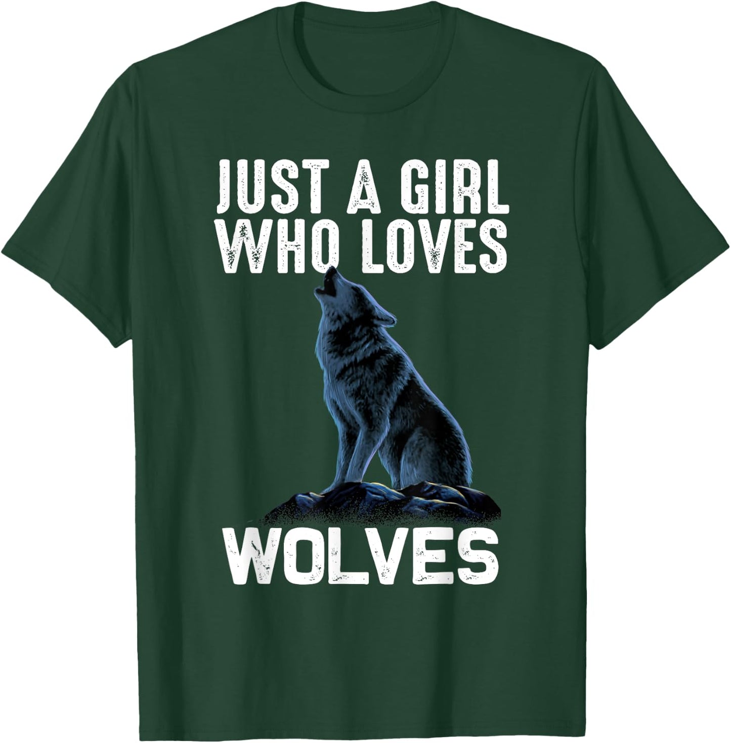Funny Just A Girl Who Loves Wolves Gift Women Wolf Lovers T-Shirt - T-Shirt | Forest