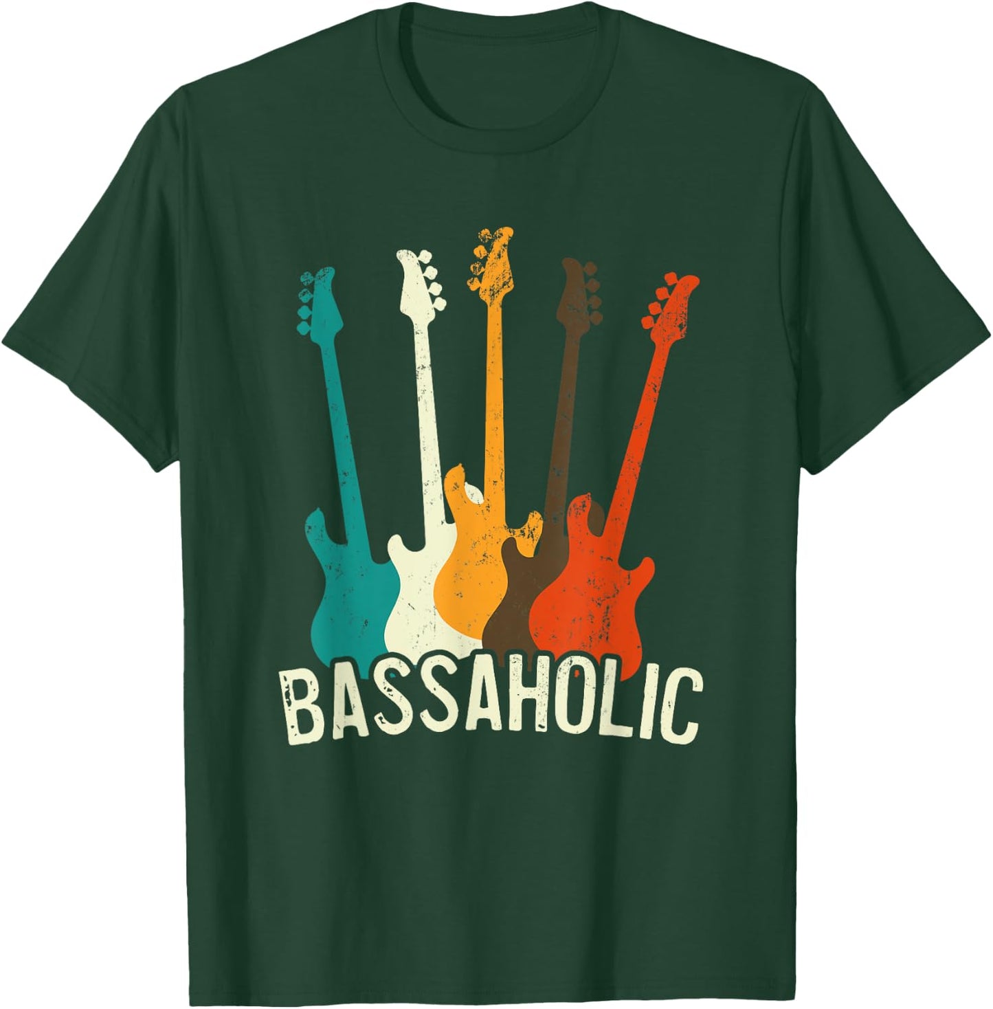 Bass Guitar Player Bassaholic Bass Player Guitarist T-Shirt - T-Shirt | Forest