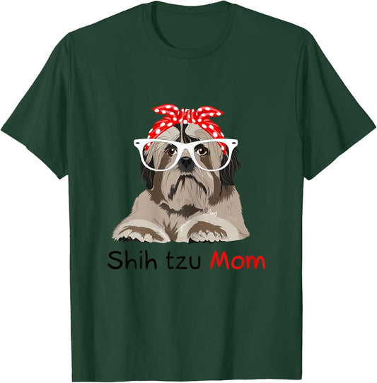 Shih Tzu Mom Bandana Shih Tzu Dog T-Shirt - T-Shirt | Forest