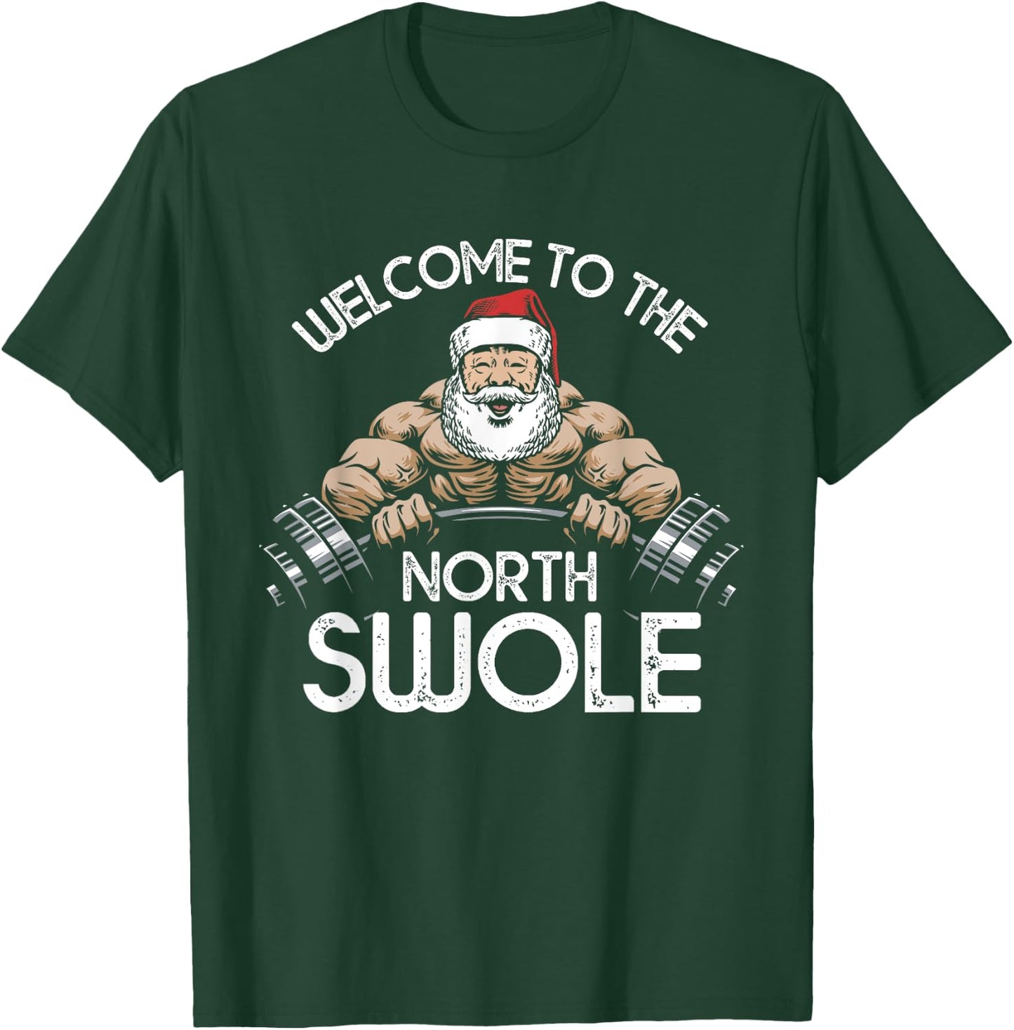 Funny Christmas Shirt North Swole Santa Claus Exercise Gym T-Shirt - T-Shirt | Forest
