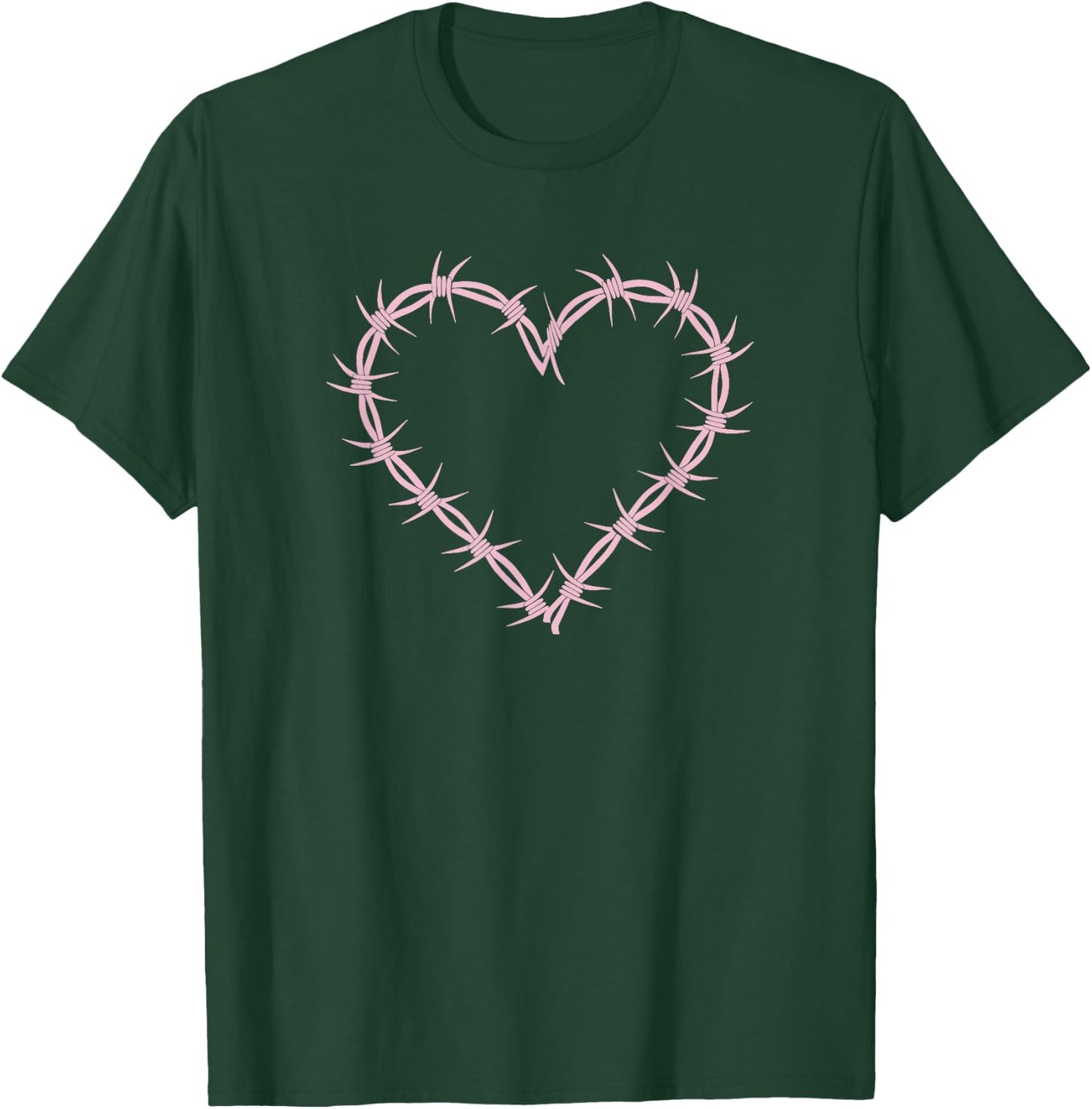 Barbed Wire Heart Grunge Punk Pastel Goth Aesthetic Egirl T-Shirt - T-Shirt | Forest