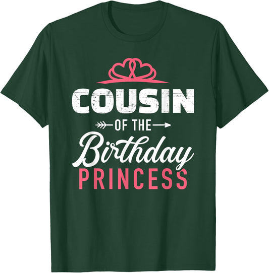 Cousin of the birthday princess girl matching family T-Shirt - T-Shirt | Forest