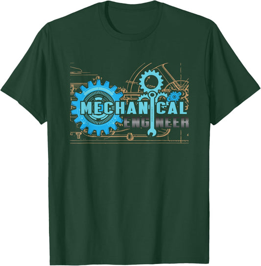 Mechanical Engineer Gears Wrench Technical Design T-Shirt - T-Shirt | Forest