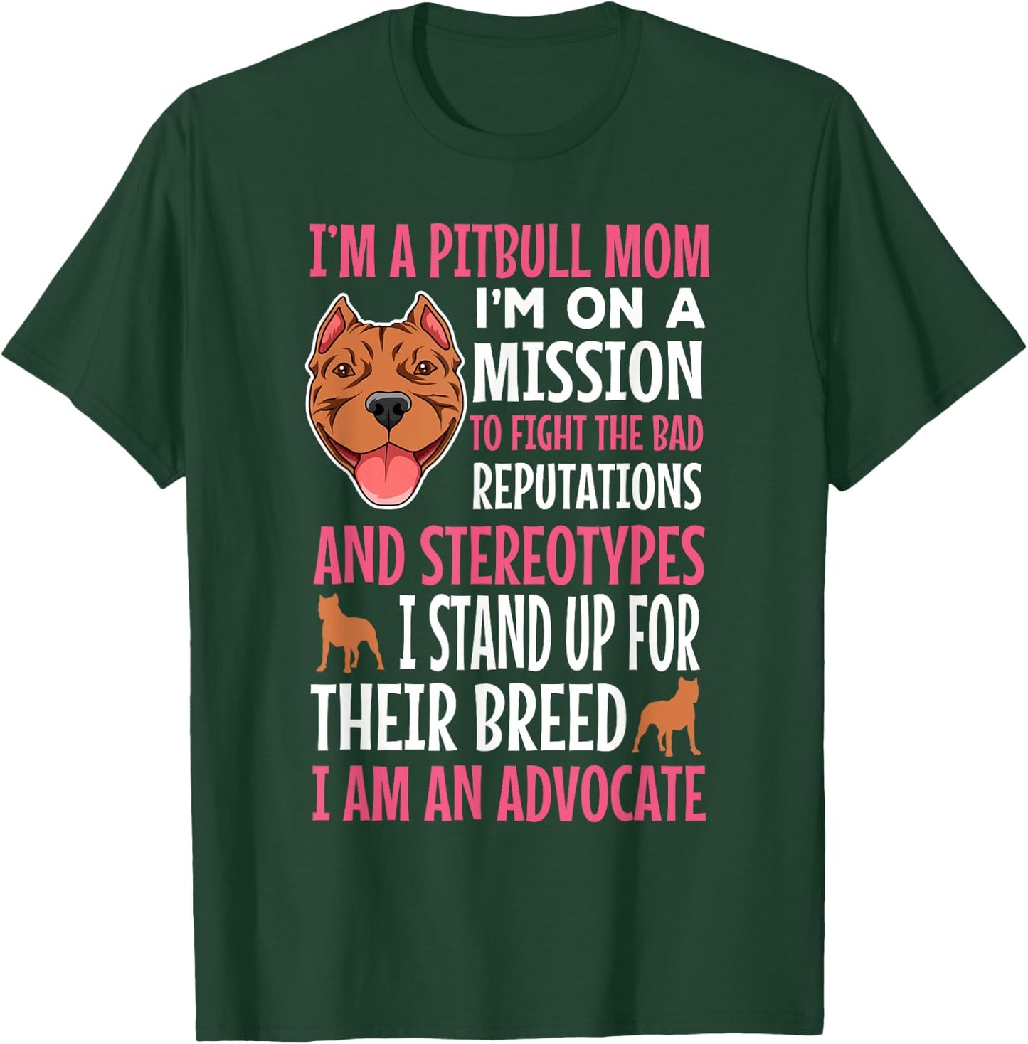 Pitbull Mom Pit Bull Terrier Owner Pibble Mama Mother's Day T-Shirt - T-Shirt | Forest