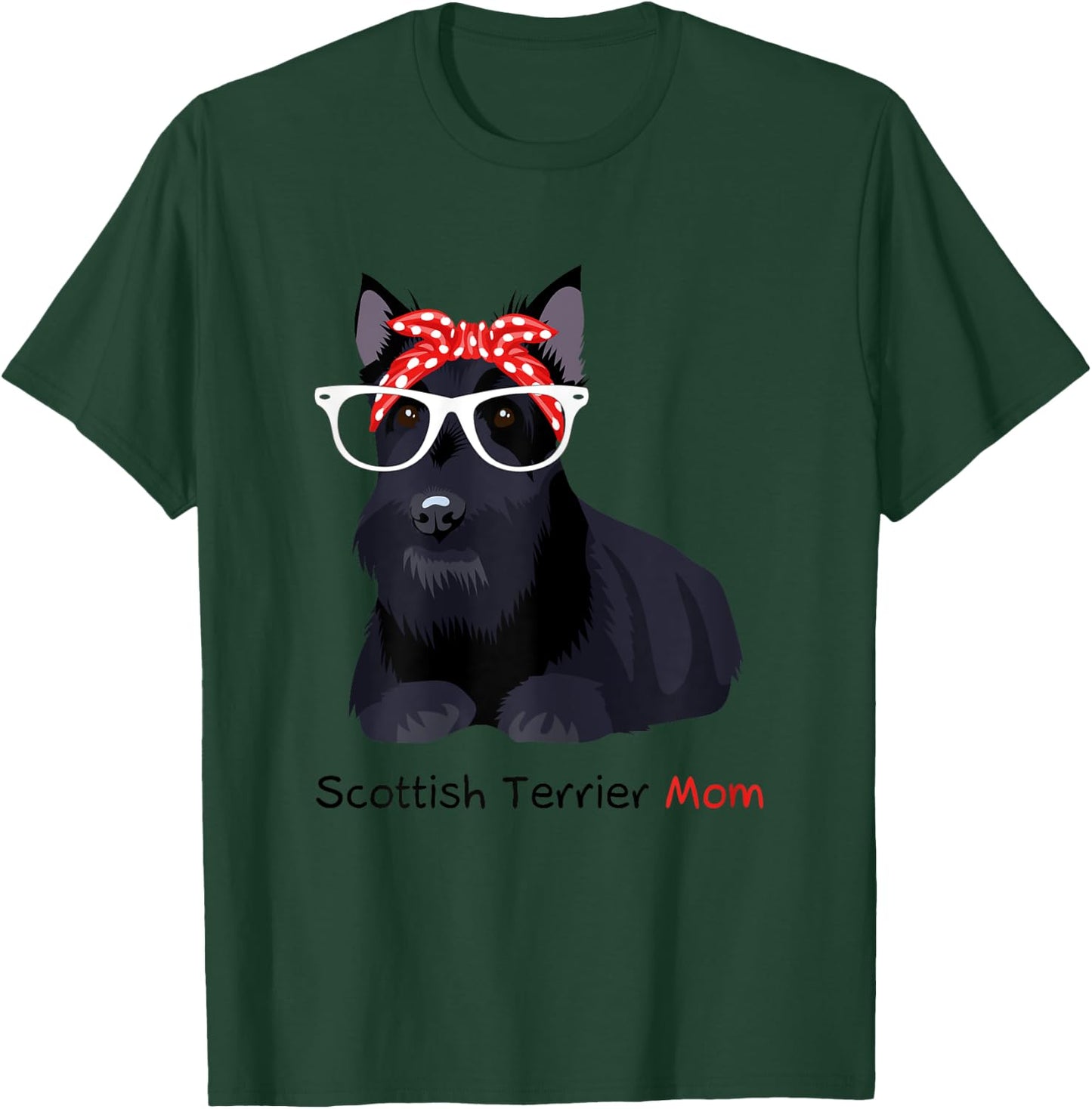 Scottish Terrier Mom Bandana Scottie Dog T-Shirt - T-Shirt | Forest