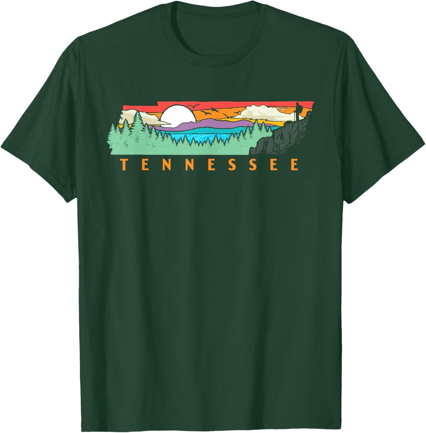 Tennessee Mountains & Outdoors State Pride Nature Graphic T-Shirt - T-Shirt | Forest