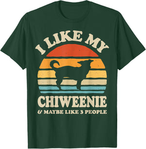 I Like My Chiweenie And Maybe Like 3 People Dog Lover Retro T-Shirt - T-Shirt | Forest