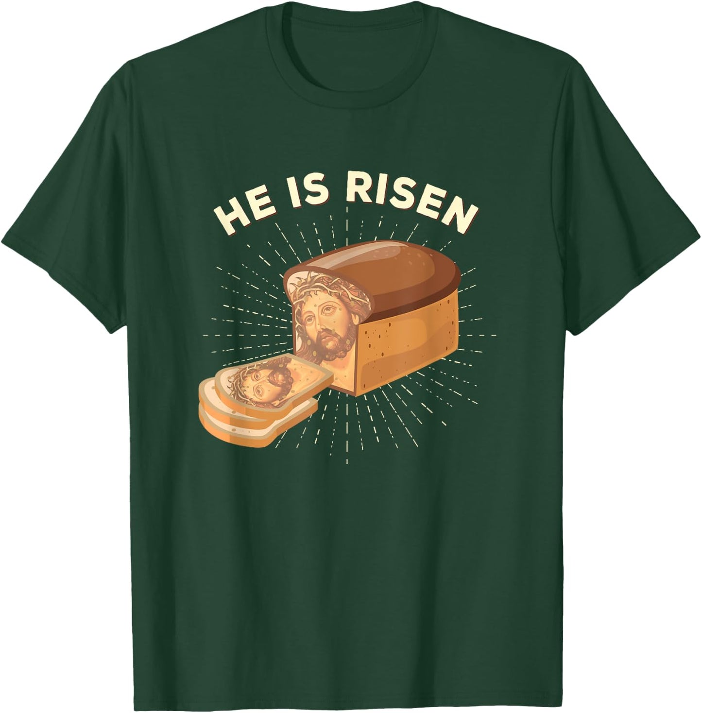He is Risen Jesus Christ Easter Word Game Bread Baker T-Shirt - T-Shirt | Forest