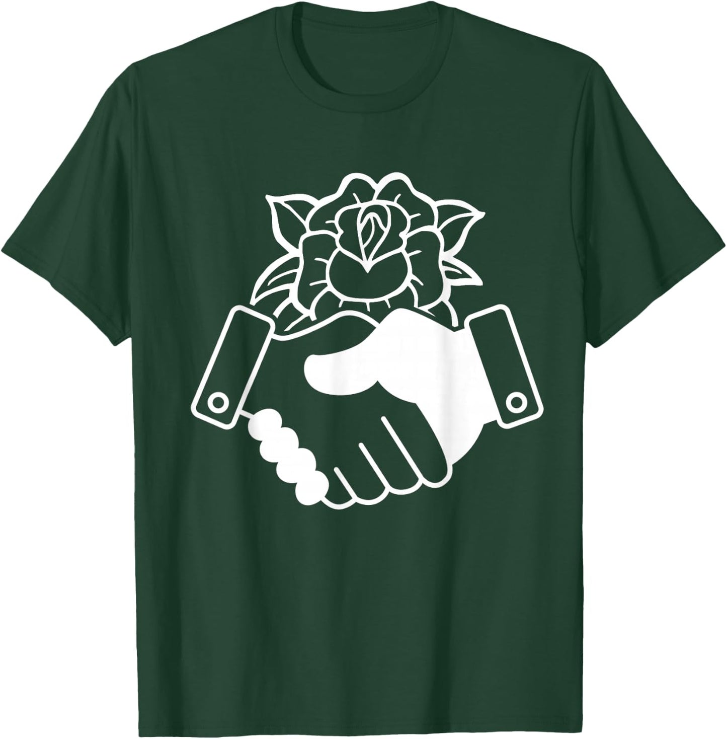 Democratic Socialism Socialist of America Rose Handshake T-Shirt - T-Shirt | Forest